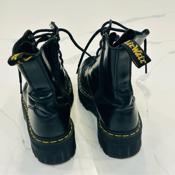 Dr. Martens Jadon Platform Leather Women's 9 Men’s 8 Boots Black Polished Smooth - Picture 4 of 10